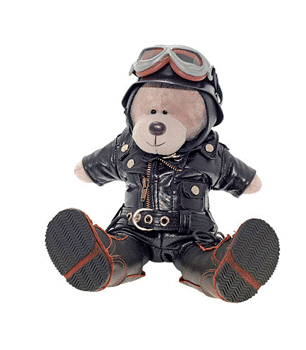 Необычный подарок  Мех Сувенир Пилот медведь мотоциклист рокер