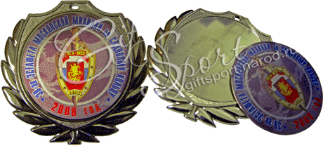 Медаль с металлическим вкладышем с логотипом