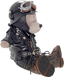 Необычный подарок  Мех Сувенир медведь Пилот мотоциклист рокер